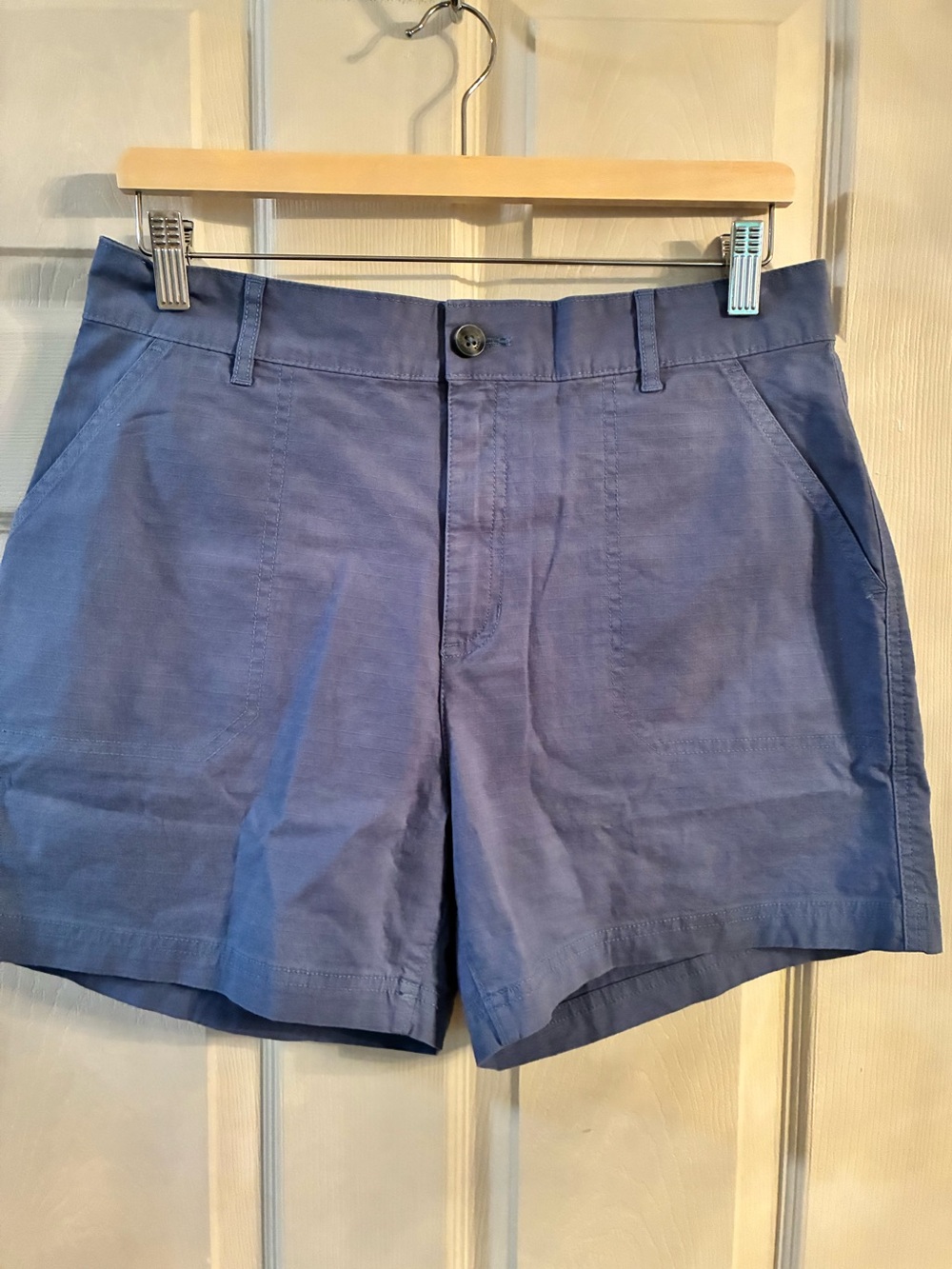 Eddie Bauer Slate Blue Flat-Front Women's Shorts